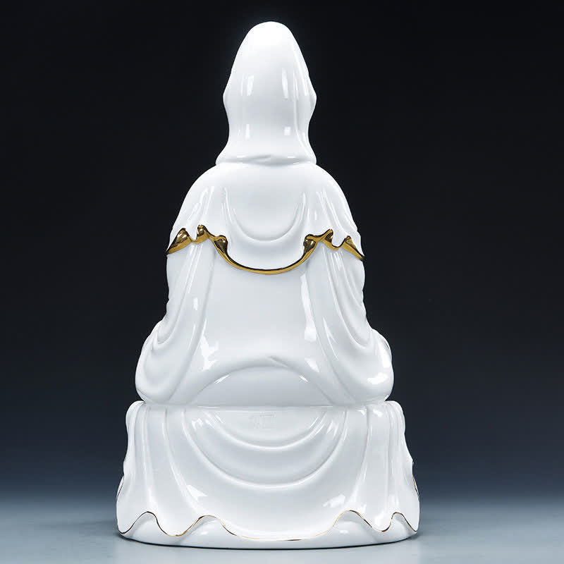 Chenrezig Bodhisattva Ceramic Buddha Statue for Success 26cm