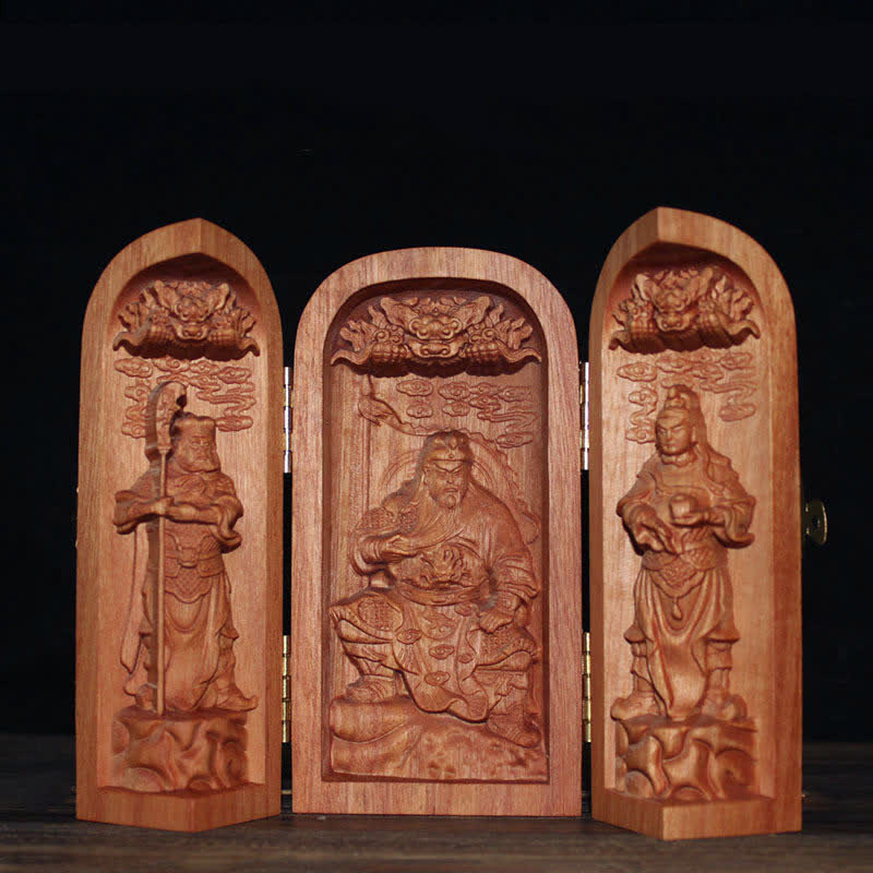 Cherry Wood Avalokitesvara Kwan Yin Buddha Altar Decoration