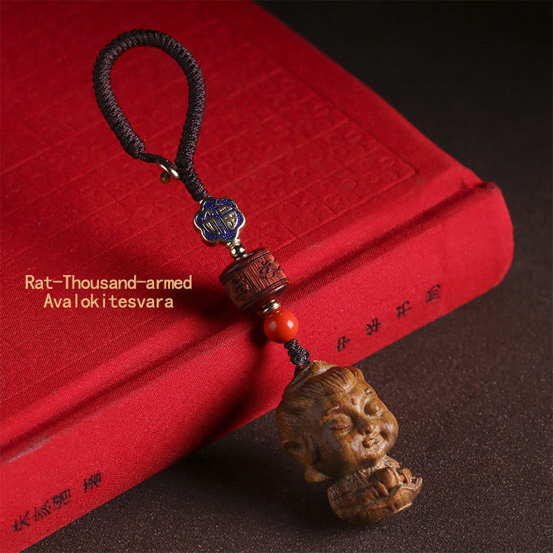 Chinese Zodiac Green Sandalwood Protection Key Chain