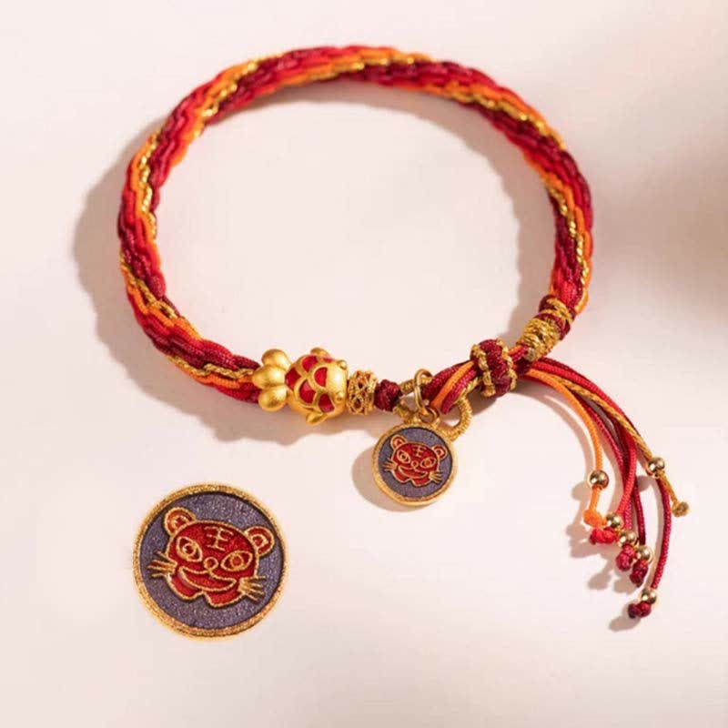 Chinese Zodiac Koi Fish Protection Red String Bracelet