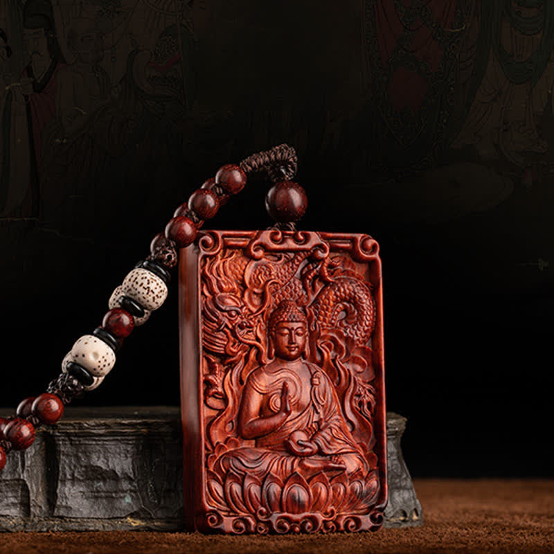 Chinese Zodiac Red Sandalwood Protection Necklace