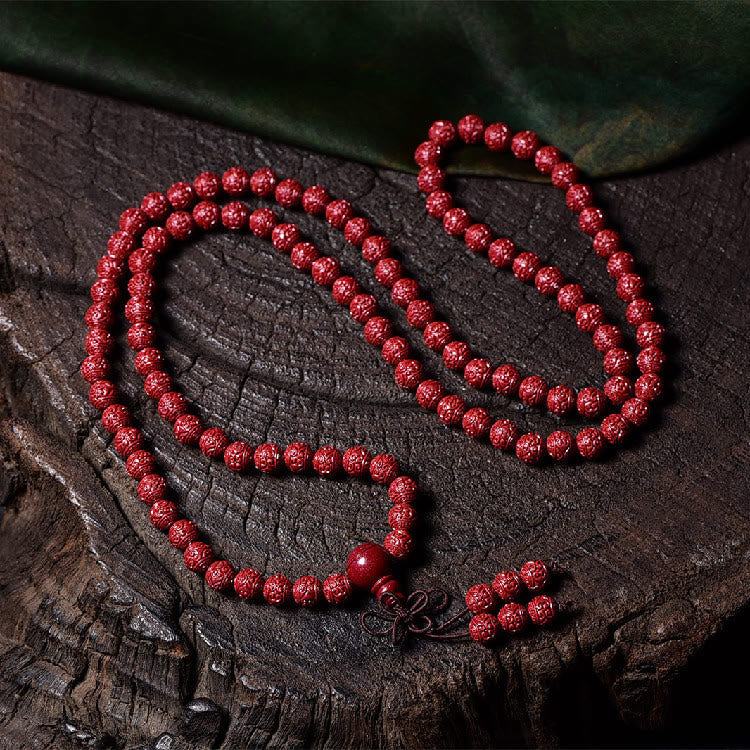 Cinnabar 108 Mala Beads Meditation Blessing Bracelet