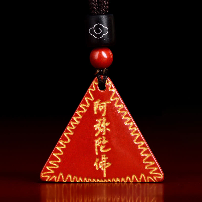 Cinnabar Amitabha Necklace Pendant for Calm & Spiritual Balance