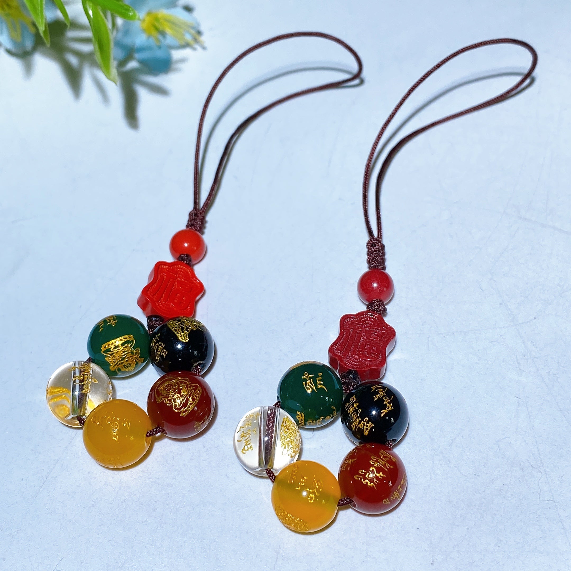 Cinnabar Crystal Hanging Ornament 10cm for Energy Cleansing