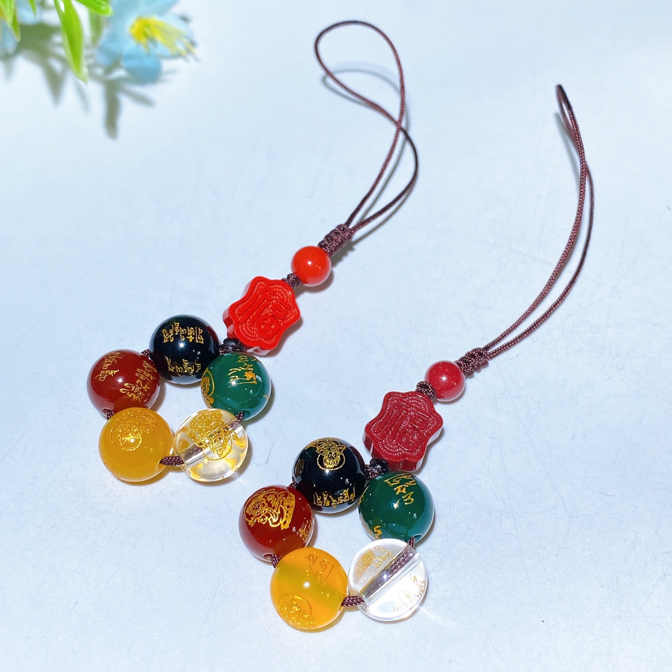 Cinnabar Crystal Hanging Ornament 10cm for Energy Cleansing