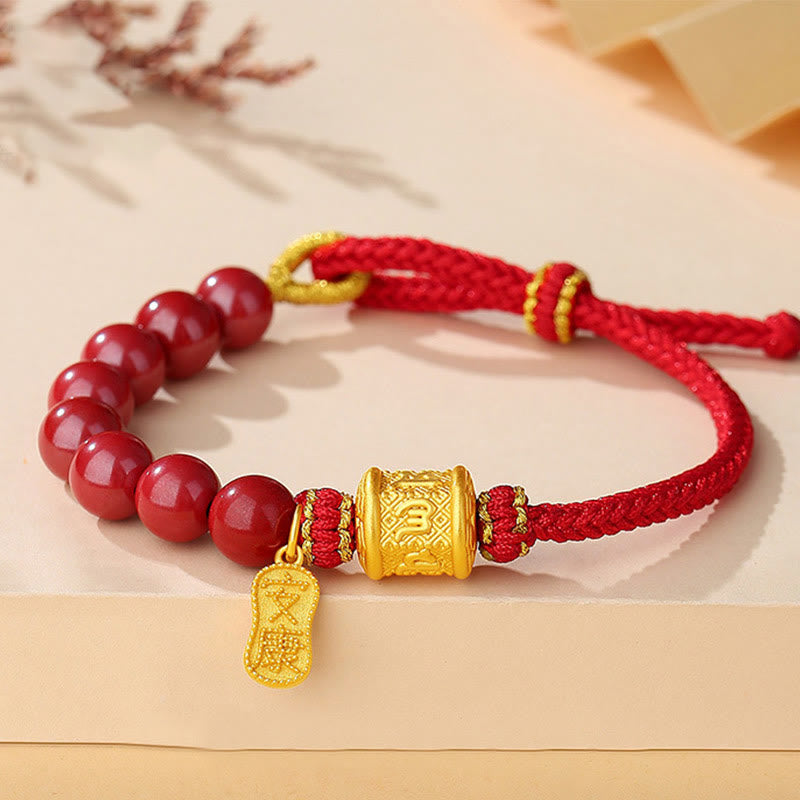 Cinnabar Om Mani Padme Hum Bracelet