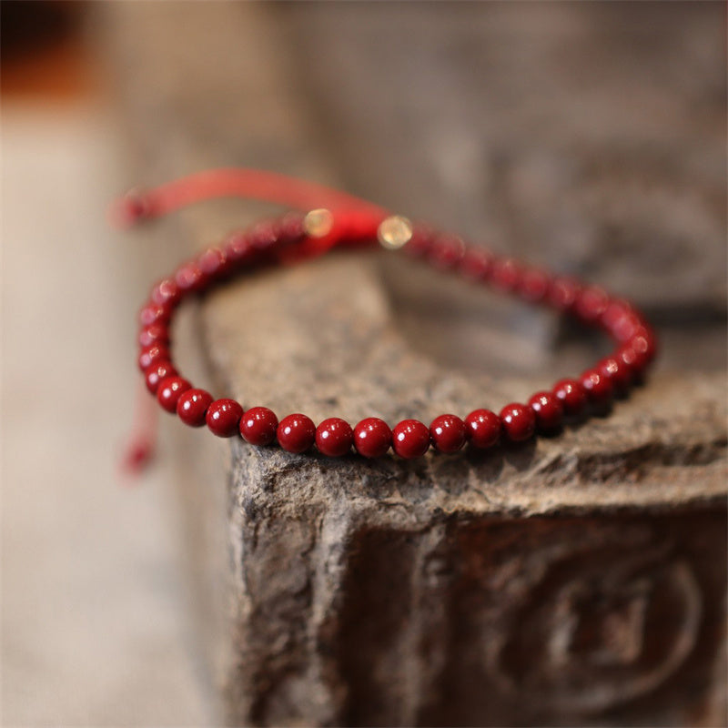 Cinnabar Red String Blessing Bracelet Anklet for Protection