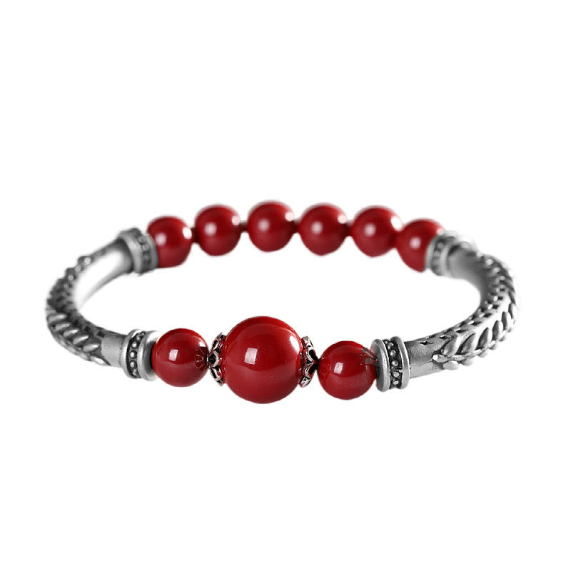 Cinnabar Wheat Ears 8mm Bracelet in Sterling Silver