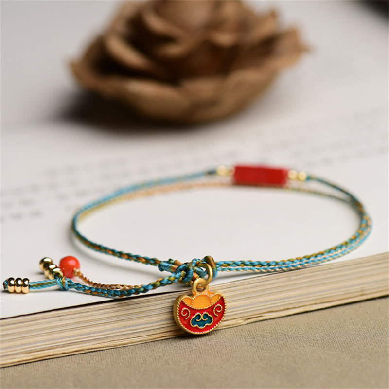Cinnabar As One Wishes Blessing Double Layer Bracelet