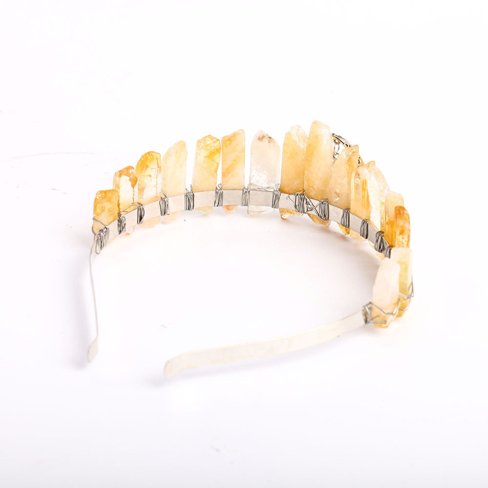 Citrine Crystal Crown Headband for Positive Energy