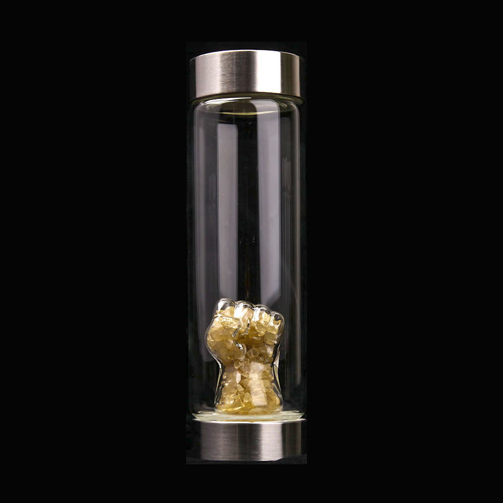 Citrine Crystal Water Bottle 23.5cm for Healing & Energy