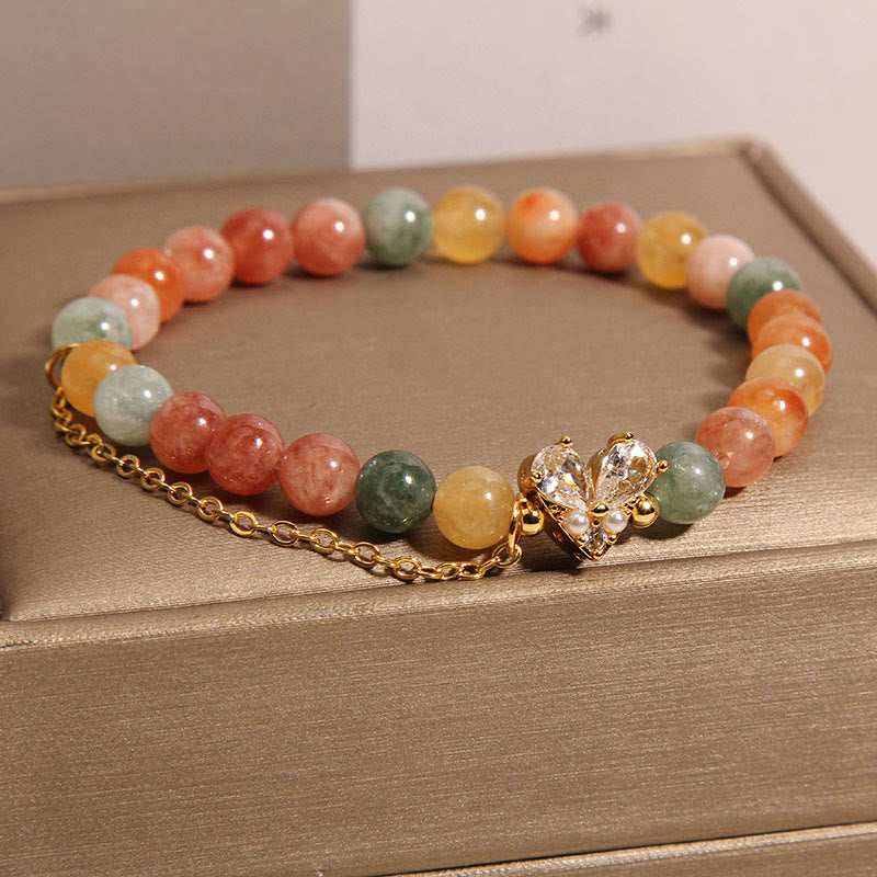 Citrine Green Crystal Prosperity Bracelet 14-16cm Wrist