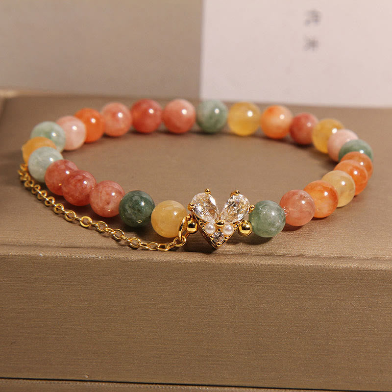 Citrine Green Crystal Prosperity Bracelet 14-16cm Wrist
