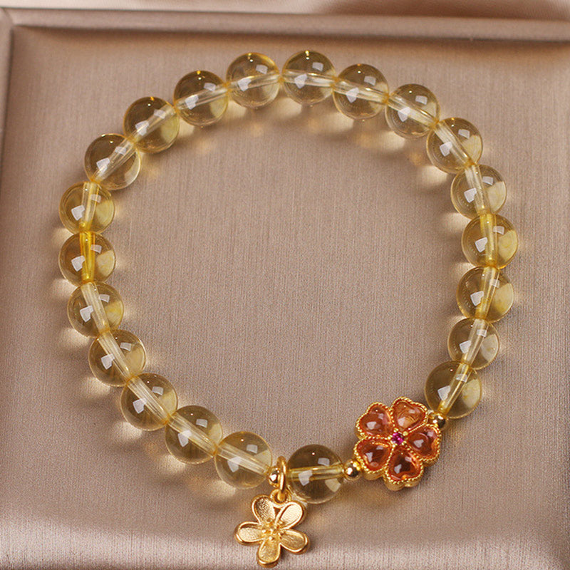 Citrine Prosperity Flower Bracelet 14-16cm