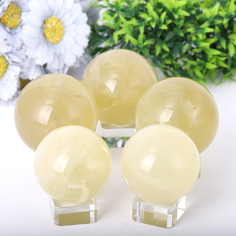 Citrine Sphere 2-4 Inch Polished Healing Crystal Orb