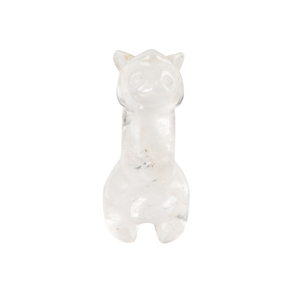 Clear Quartz Crystal Alpaca Carving 2.7in Healing Figurine