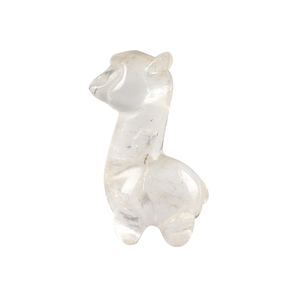 Clear Quartz Crystal Alpaca Carving 2.7in Healing Figurine