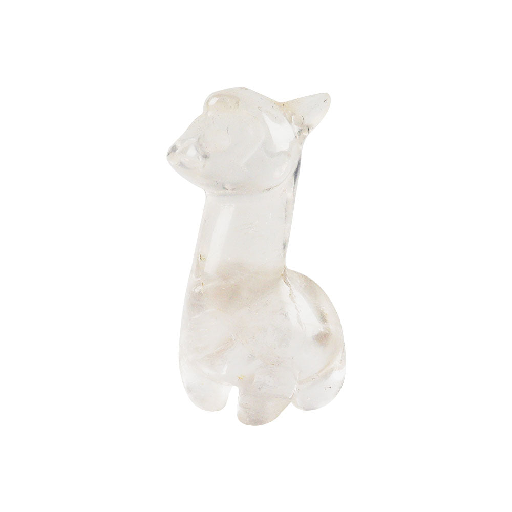 Clear Quartz Crystal Alpaca Carving 2.7in Healing Figurine