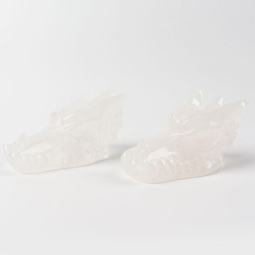 Clear Quartz Crystal Dragon Head Carving 2.5 in