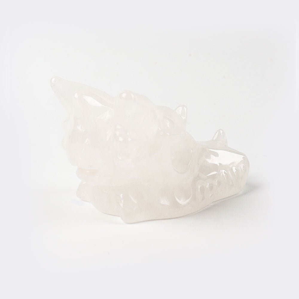 Clear Quartz Crystal Dragon Head Carving 2.5 in
