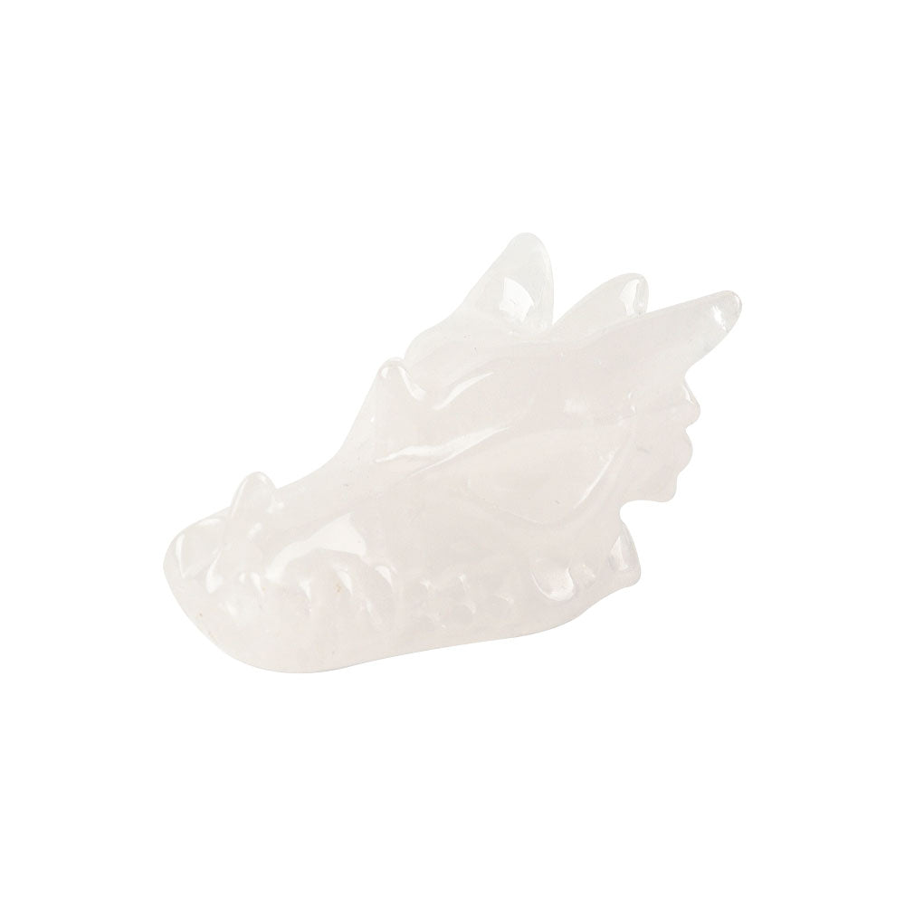 Clear Quartz Crystal Dragon Head Carving 2.5 in