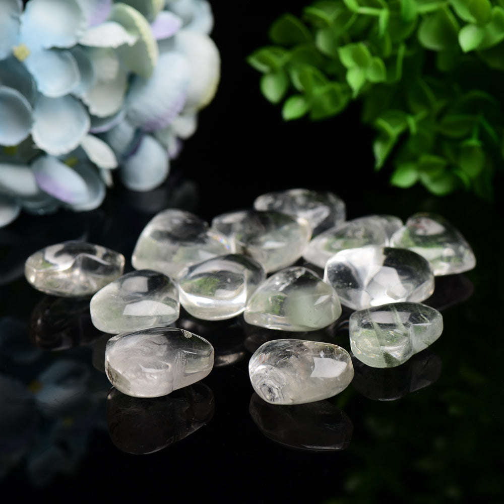 Clear Quartz Heart Crystal Carving 1.2-1.5 inch for Healing