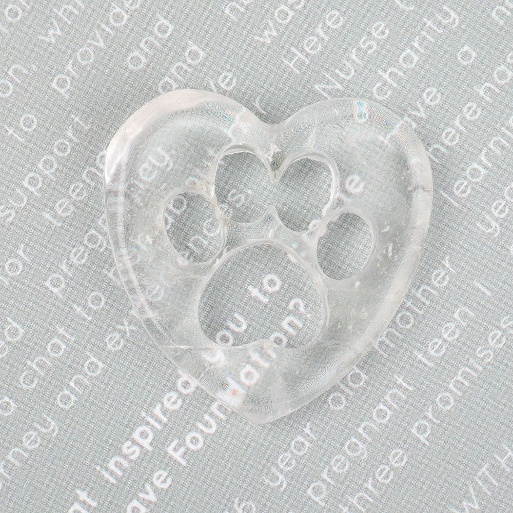 Clear Quartz Heart Crystal with Claw Carving 1.45 Inch