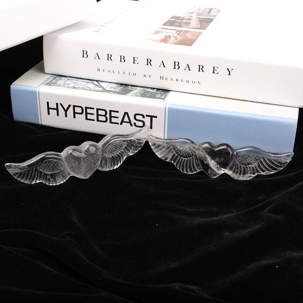 Clear Quartz Winged Heart Crystal - 5.25in Crystal Heart