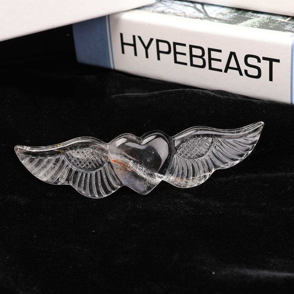 Clear Quartz Winged Heart Crystal - 5.25in Crystal Heart