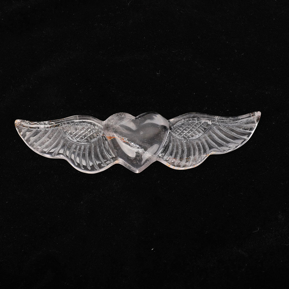 Clear Quartz Winged Heart Crystal - 5.25in Crystal Heart