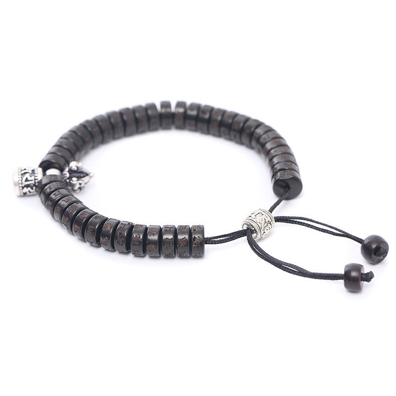 Coconut Shell Om Mani Padme Hum Bracelet of Happiness