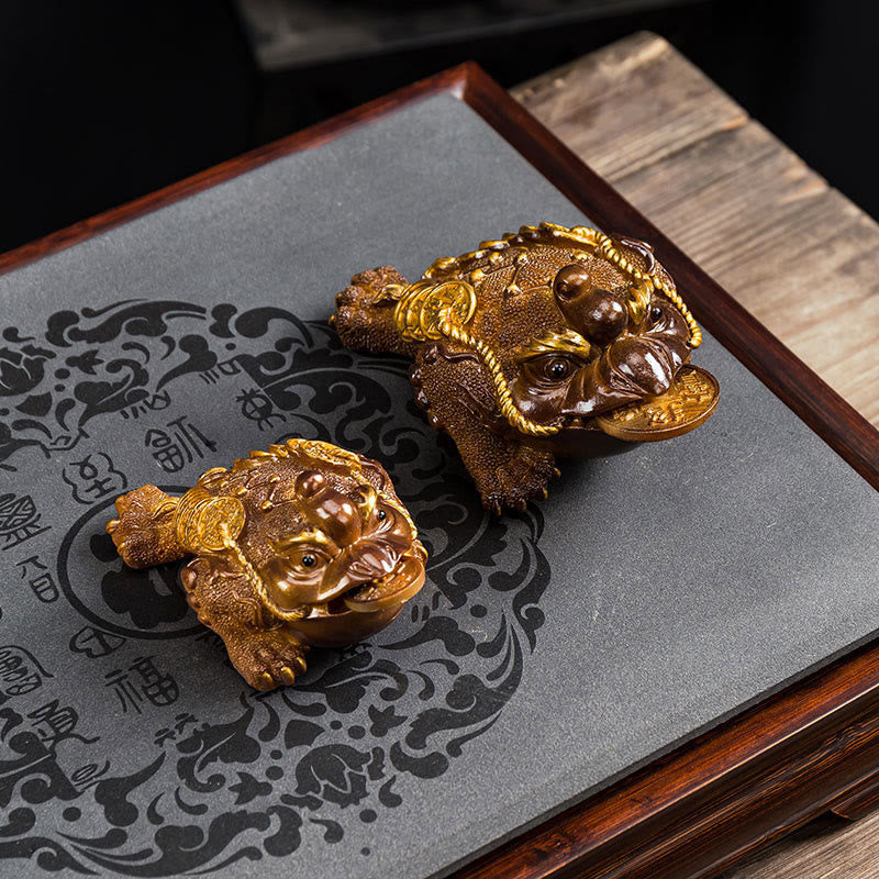 Color Changing Feng Shui Frog Resin Tea Pet Figurine