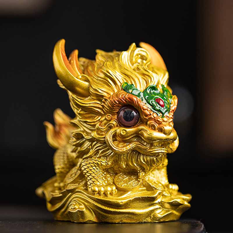 Color Changing Kirin Resin Spiritual Statue | Home Zen Decor