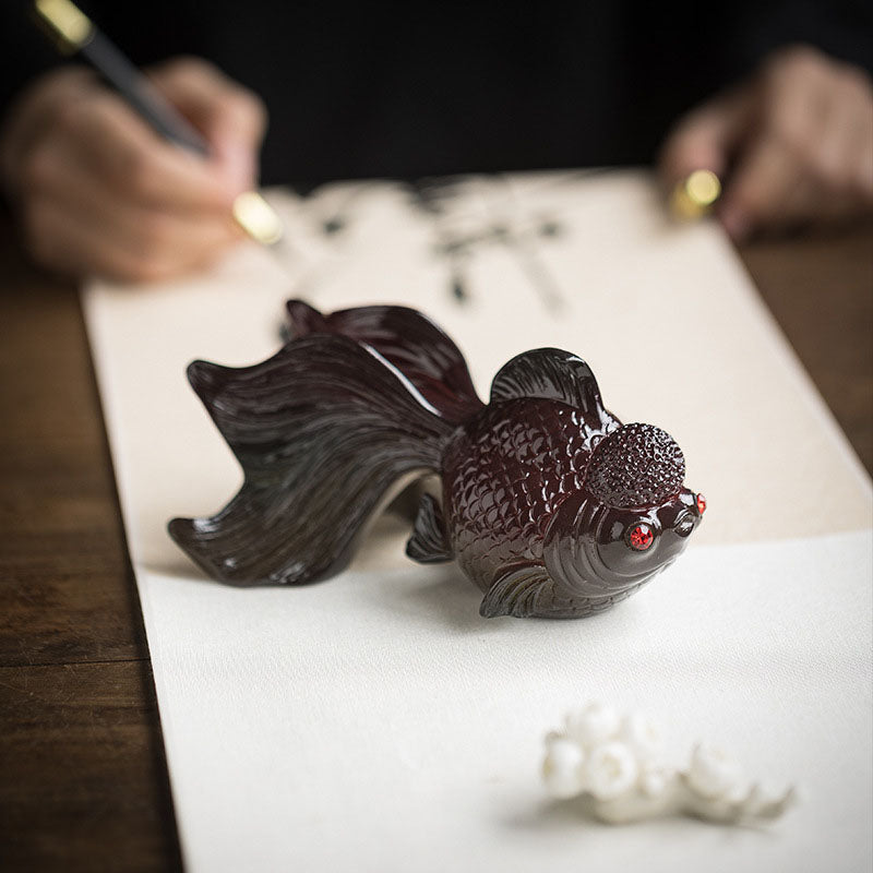 Color Changing Resin Koi Fish Figurine for Wealth & Luck