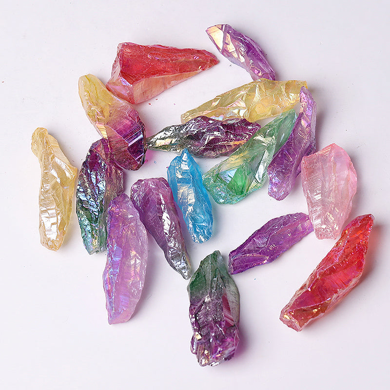 Colorful Aura Quartz Raw Crystal Chunks 2-2.5 Inch