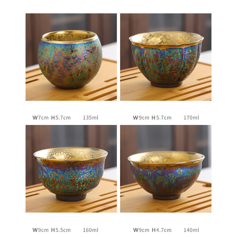 Colorful Ceramic Chinese Tea Cup 135ml Handcrafted Artistry