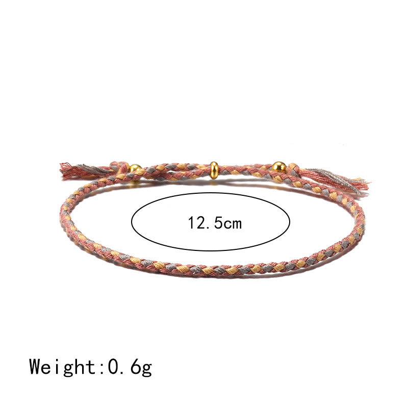 Colorful Handmade Adjustable Rope Tassel Harmony Bracelet