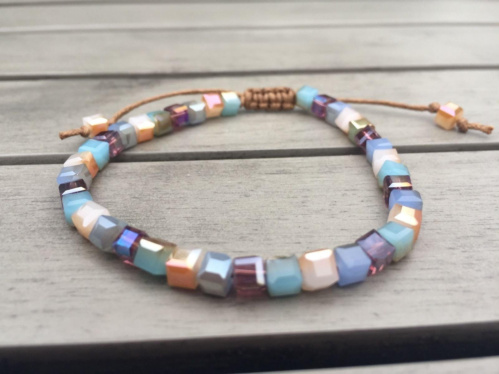 Colorful Iridescent Crystal Friendship Bracelet