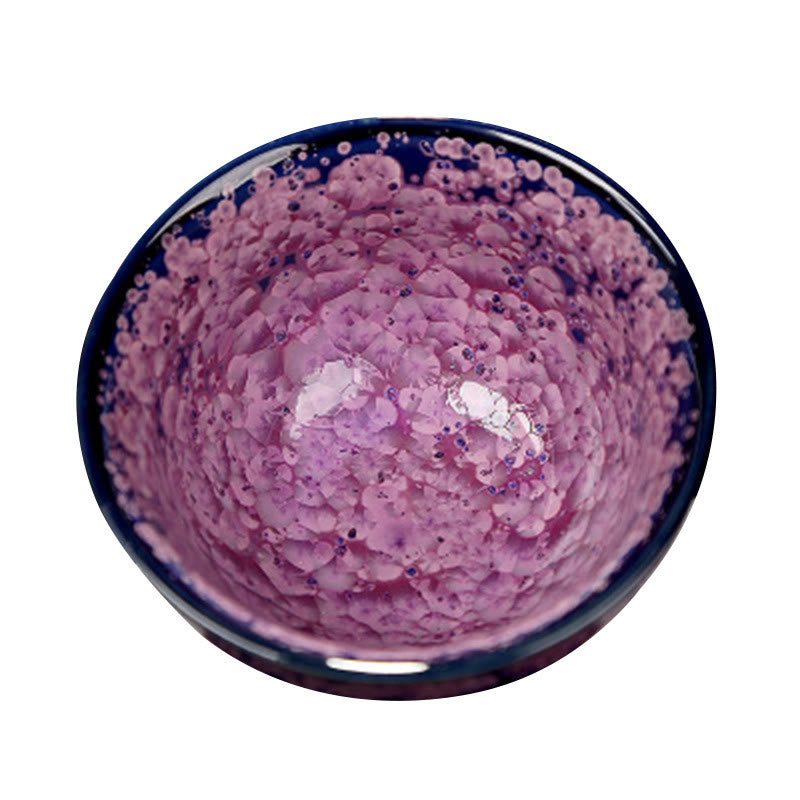 Colorful Iris Flowers Jian Zhan Teacup 110ml Ceramic