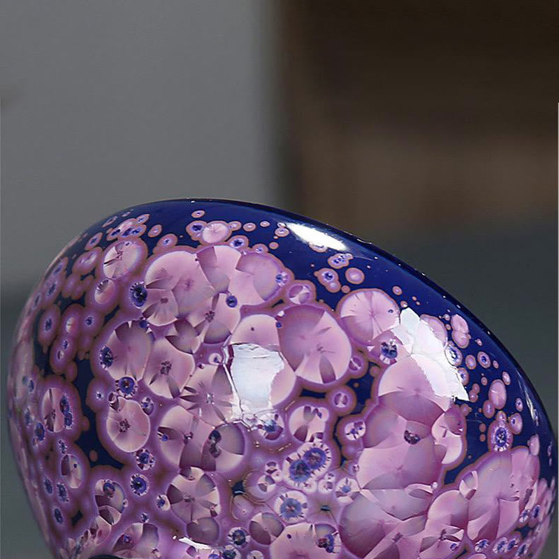 Colorful Iris Flowers Jian Zhan Teacup 110ml Ceramic