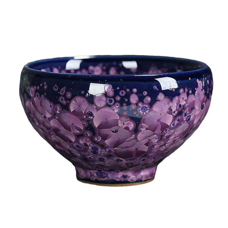 Colorful Iris Flowers Jian Zhan Teacup 110ml Ceramic