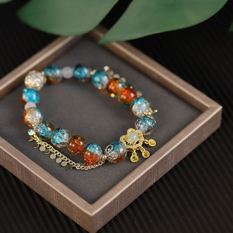 Colorful Liuli Glass Bead Spiritual Protection Bracelet