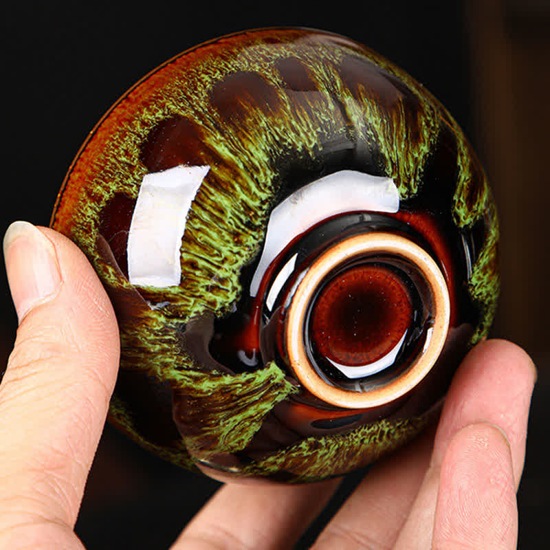 Colorful Maple Leaf Ceramic Teacup 110ml for Cozy Tea