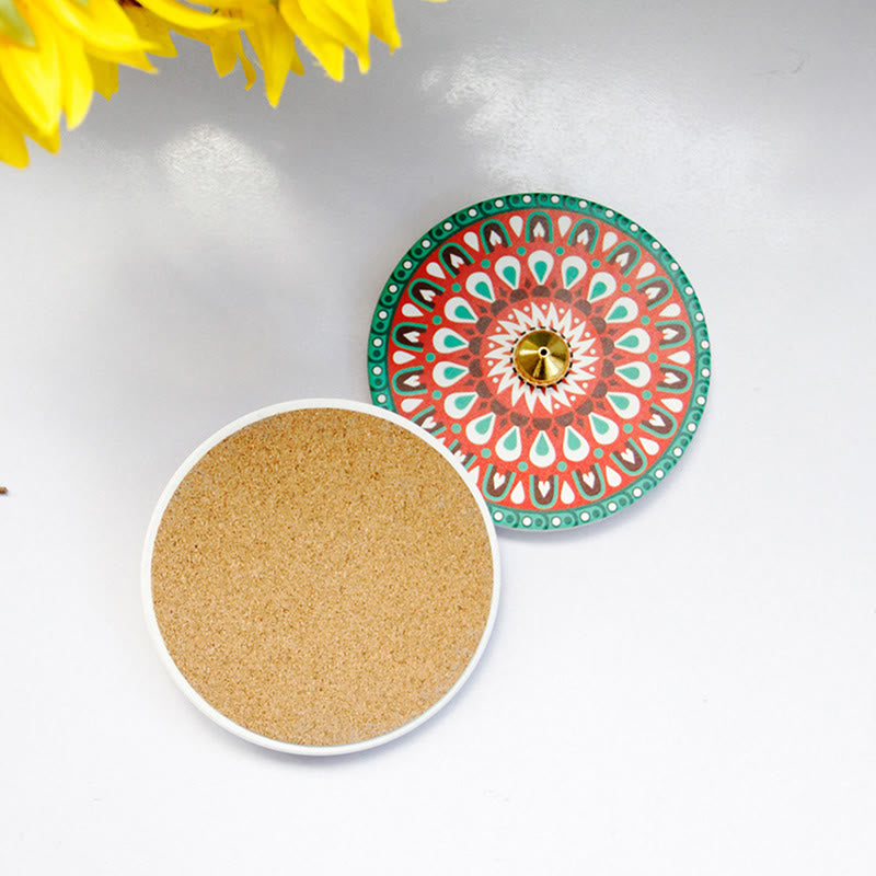 Colorful Pattern Ceramic Incense Stick Burner 10cm