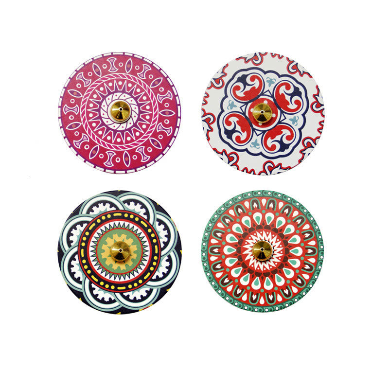 Colorful Pattern Ceramic Incense Stick Burner 10cm