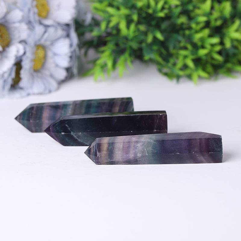 Colorful Rainbow Fluorite Crystal Tower Point 2.4-4.5 Inch