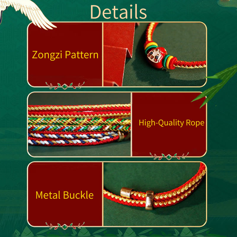 Colorful Rope Fu Character Luck Handmade Bracelet