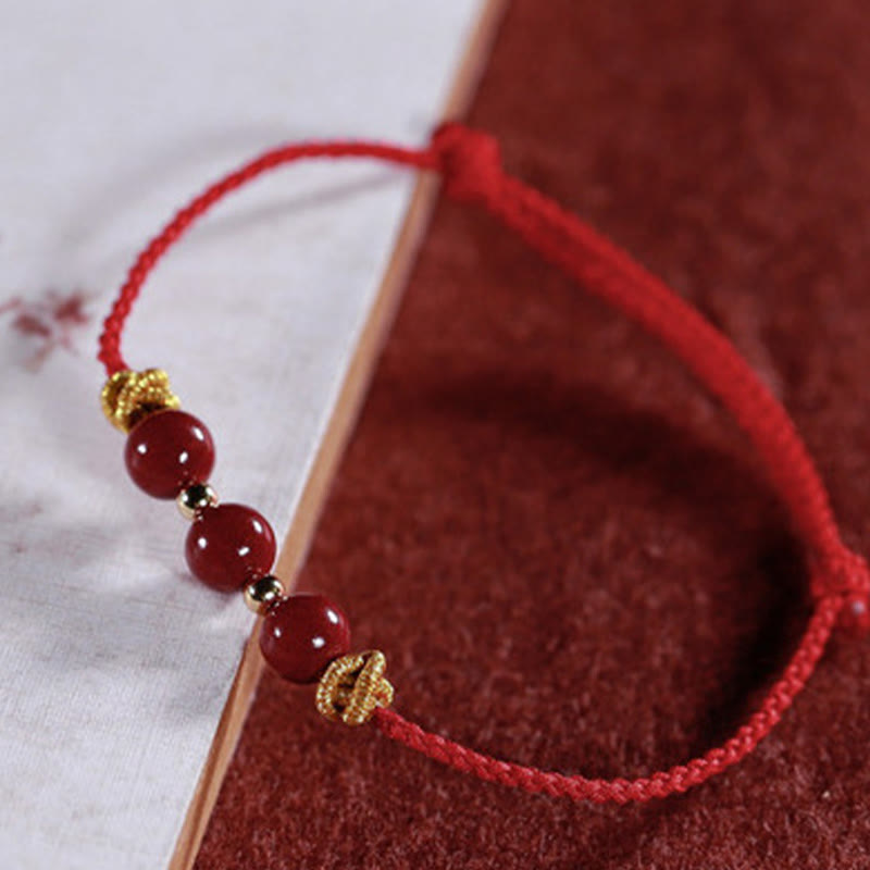 Colorful String Cinnabar Calm Bracelet for Mental Clarity and Balance