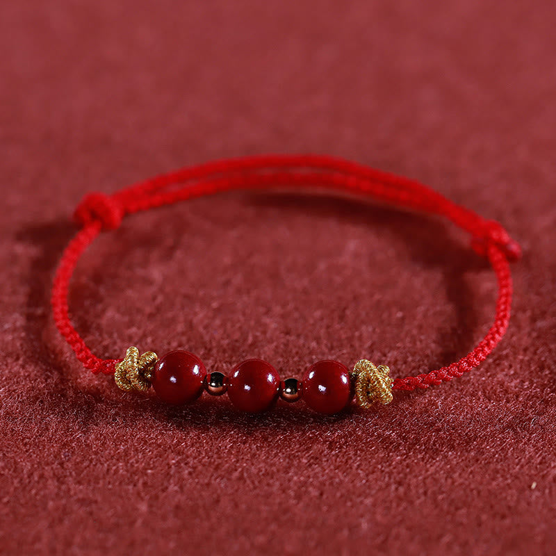 Colorful String Cinnabar Calm Bracelet for Mental Clarity and Balance