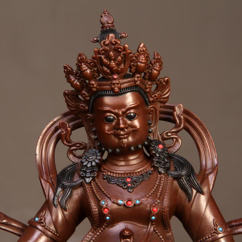 Compact Copper Buddha Statue | Yellow Jambhala Bodhisattva 7cm